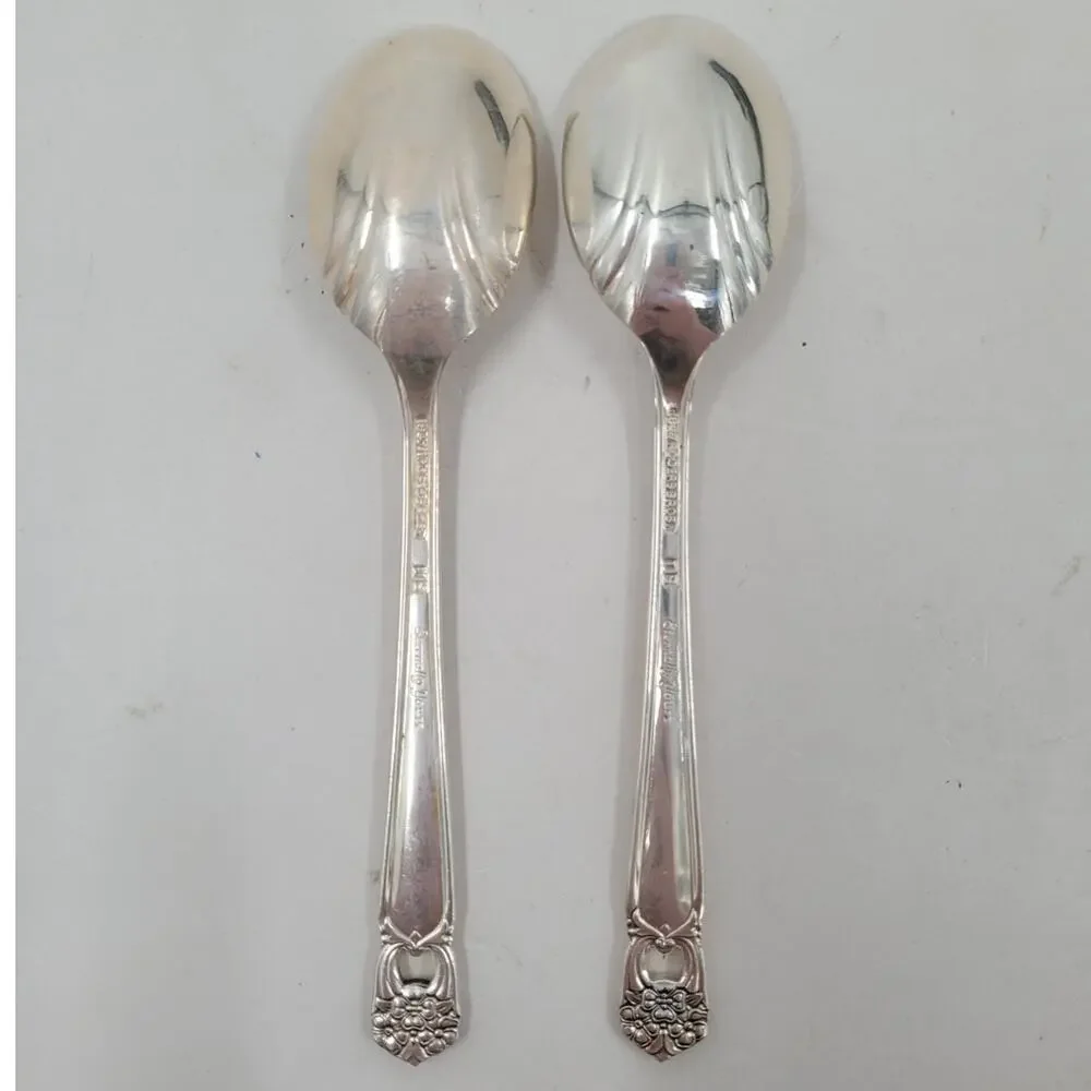 Rogers Brothers Silver Plate‎ Eternally Yours Coquette 2 Sugar Spoons